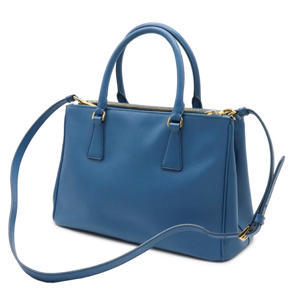 Prada Lux Blue Saffiano 2WAY Handbag Galleria Cobalto Leather